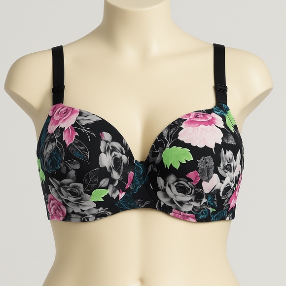 ✨Torrid Curve Black Floral Push-Up Bra - Picture 1 of 9